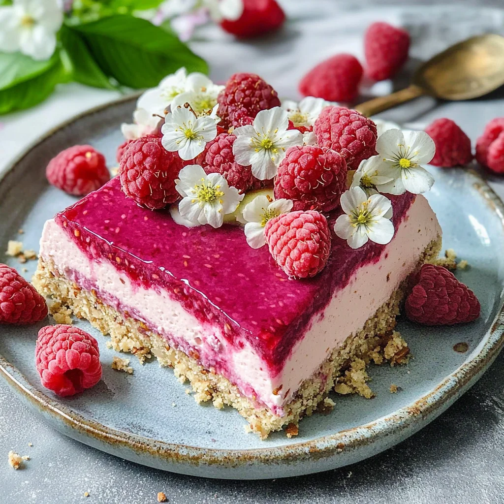 Gesunder No Bake Himbeerkuchen