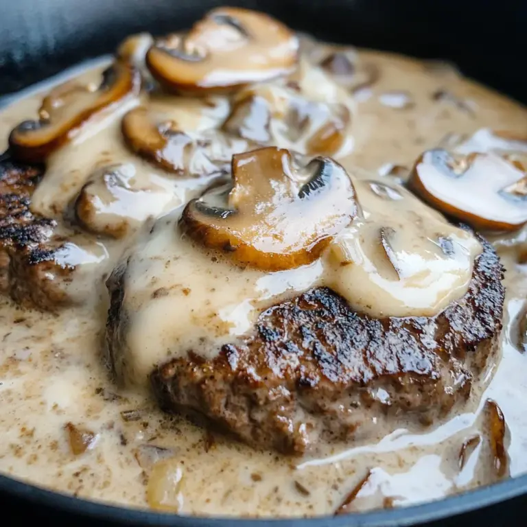 Keto Burger Steak with Mushroom Gravy Recipe