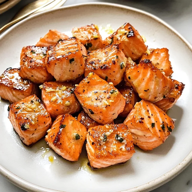 Air Fryer Salmon Bites (Lemon Garlic Butter)