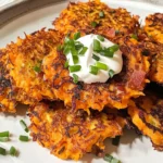 Sweet Potato Fritters with Bacon and Green Onions