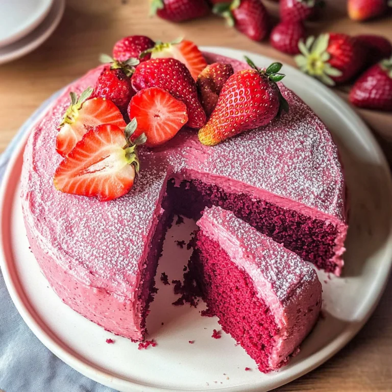 Vegan Strawberry Cake (Gluten free + 6 ingredients)