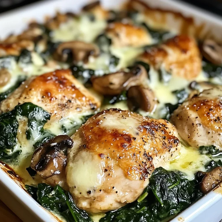 Chicken, Spinach, and Mushroom Low Carb Oven Dish