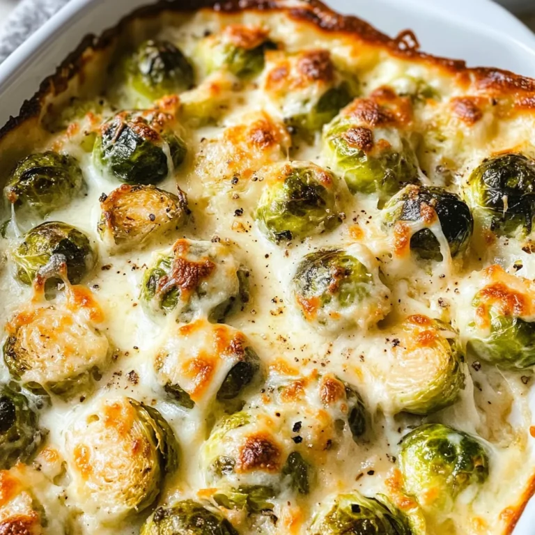 Garlicky Creamy Brussels Sprouts Au Gratin