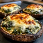 Spinach and Cheese Stuffed Portobello Mushroom