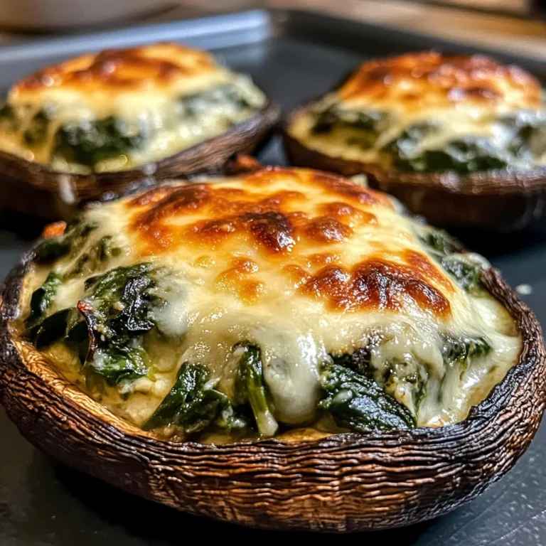 Spinach and Cheese Stuffed Portobello Mushroom