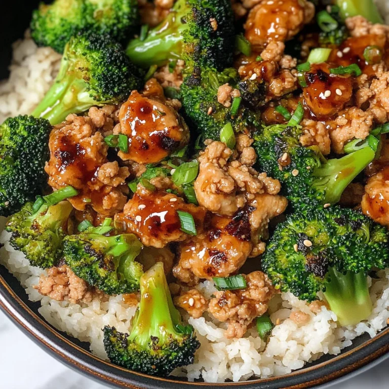Honey Sriracha Ground Chicken and Broccoli