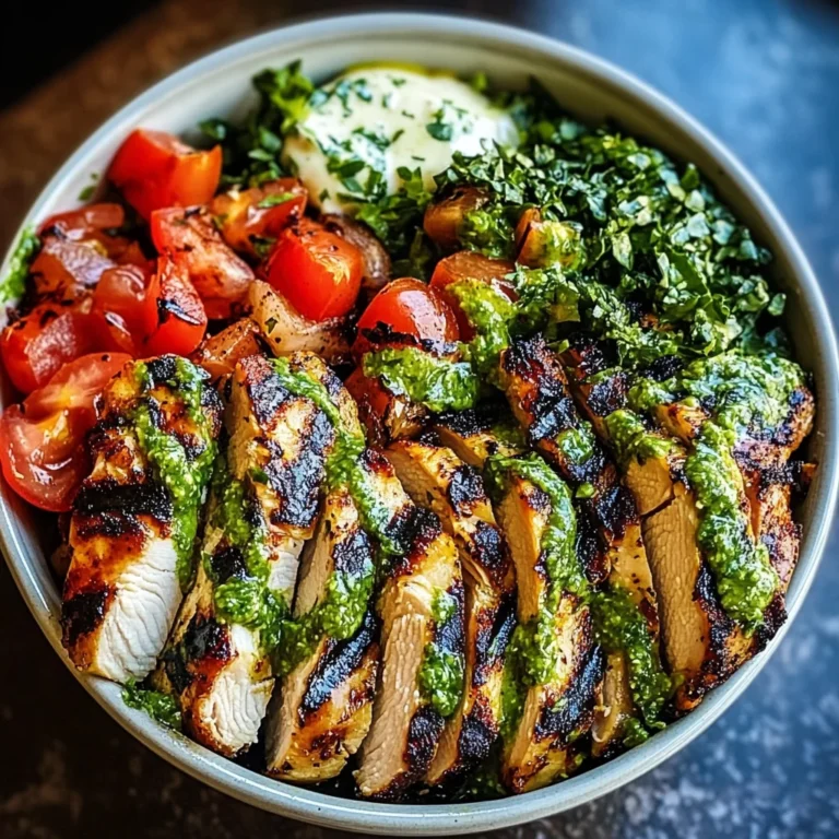 Chimichurri Grilled Chicken Bowl with Garlic Sauce
