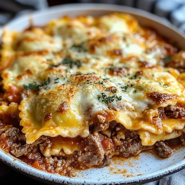 Decadent Beef and Cheese Ravioli Casserole