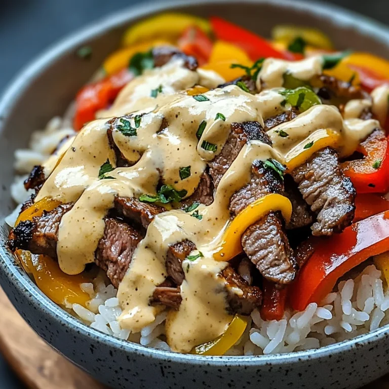 High Protein Philly Cheesesteak Rice Bowls