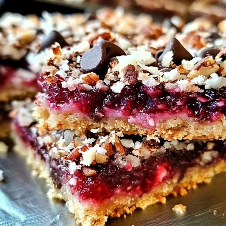 Raspberry Coconut Magic Bars