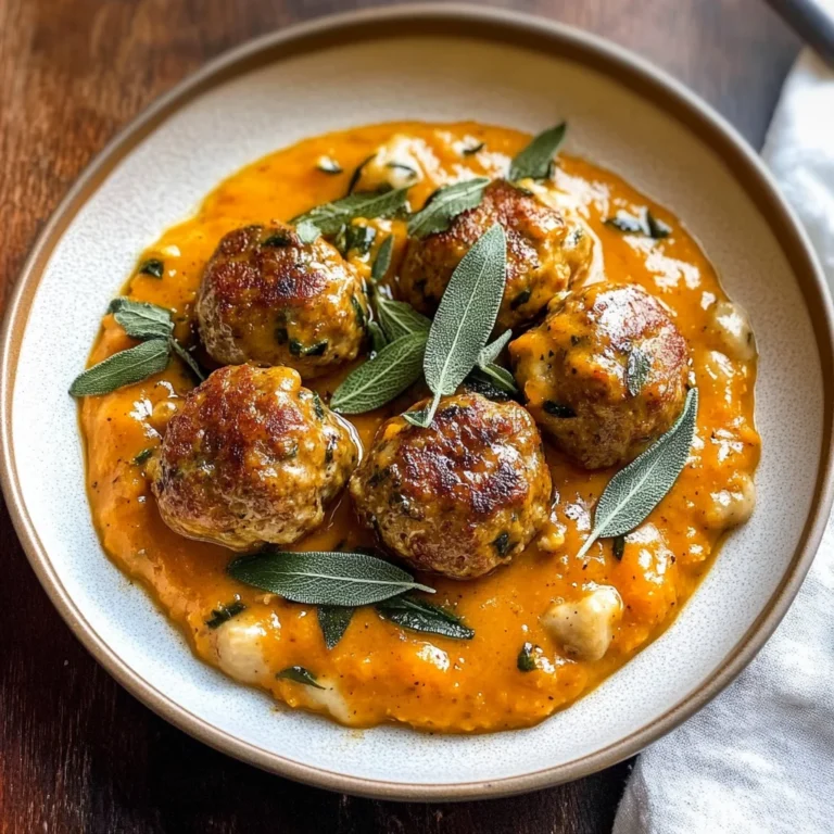 Turkey Meatballs in Pumpkin Sage Sauce